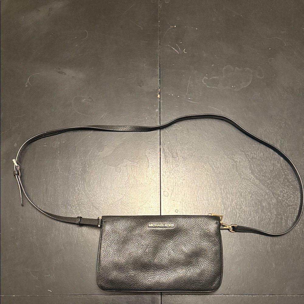 Michael Kors Black Leather Crossbody Bag